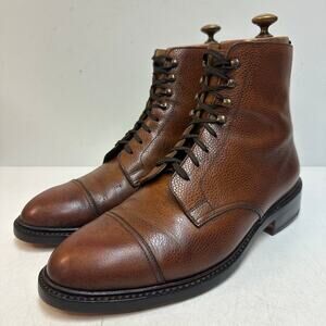 RESOLED Crockett & Jones Coniston Tan Scotch Grain Derby Boot UK 8 E US 9 D